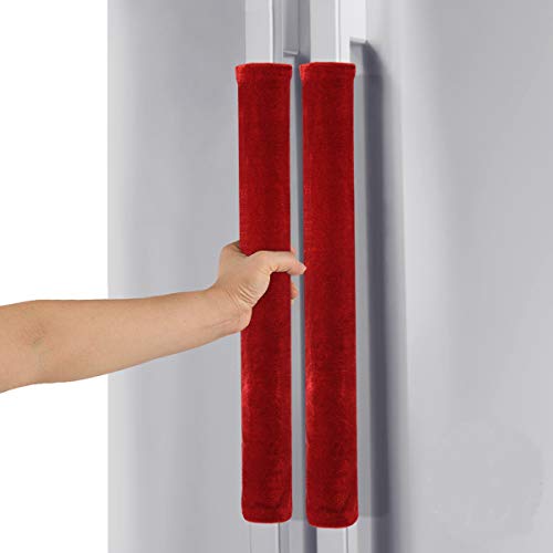 Book Cover Comforfeel Refrigerator Door Kitchen Appliance Handle Covers, Keep Your Kitchen Appliance Handle Clean (Red)