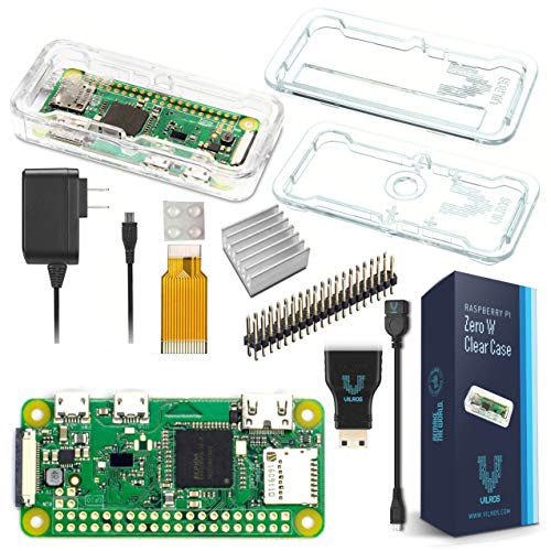 Book Cover Raspberry Pi Zero W Basic Starter Kit-- Clear Case Edition--Includes Pi Zero W -Power Supply & Premium Clear Case