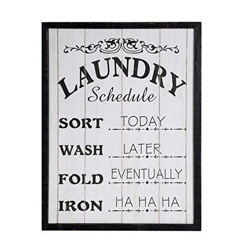 Book Cover NIKKY HOME Chic Wooden Framed Wall Plaque Sign for Laundry Room
