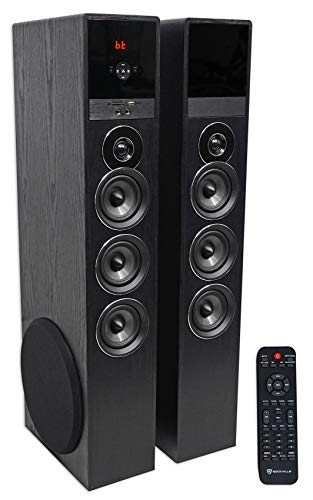 Book Cover Rockville TM150B Black Home Theater System Tower Speakers 10