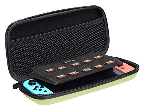 Book Cover AmazonBasics Carrying Case for Nintendo Switch and Accessories - 10 x 2 x 5 Inches, Neon Yellow