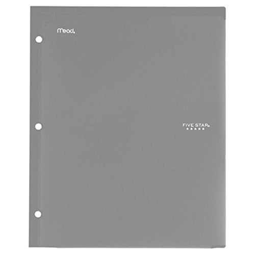 Book Cover 2 - Pocket Folder, Stay-Put Tabs, Plastic,(38060)(Grey)