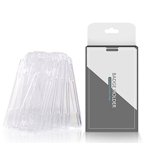 Book Cover CEYDEY 5 Pack Vertical (2-3 Cards) ID Badge Holder Case Hard Plastic-Clear 2-Sided Heavy Duty Credit Card Cover Transparent