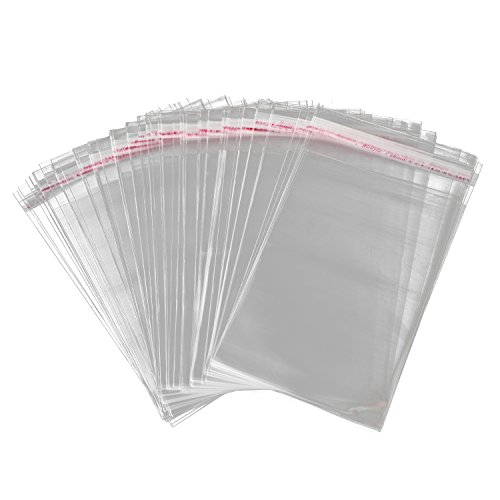 Book Cover AIRSUNNY Clear, Resealable Cellophane Bags - 5-1/2