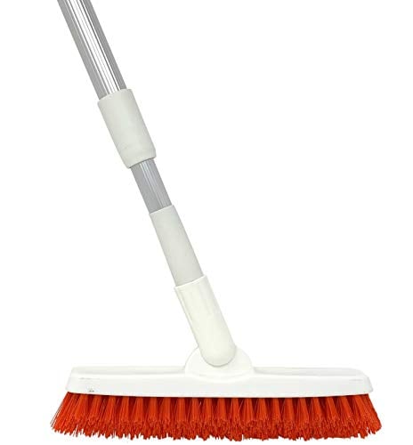 Book Cover Grout Brush with Long Handle - Extendable Telescopic Handle - Kitchen | Shower | Tub | Tile Scrub Brush by Foxtrot Living