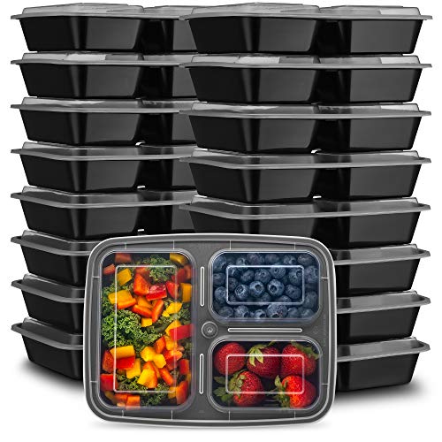 Book Cover Ez Prepa Compartment Meal Prep Containers (3 Compartment)