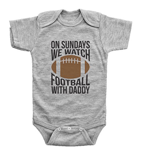 Book Cover Baffle | Compatible with Onesies Brand Baby Bodysuit | Baby Apparel | On Sundays We Watch Football With Daddy | Unisex Romper