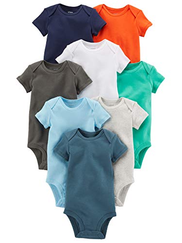 Book Cover Carter's Baby Boys' 8-pack Short-sleeve Bodysuits