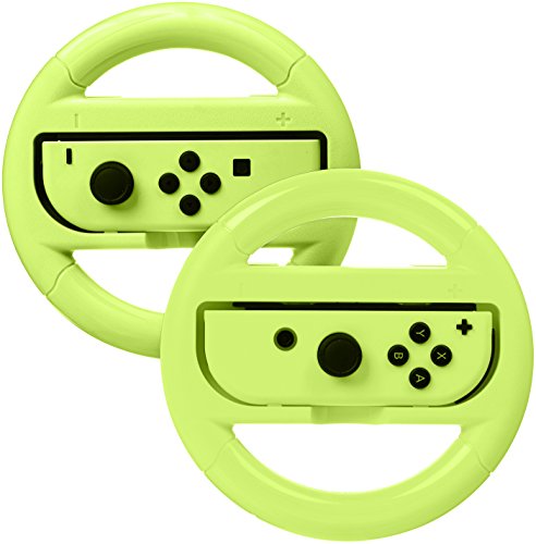 Book Cover AmazonBasics Steering Wheel Controller for Nintendo Switch - Pack of 2, Neon Yellow