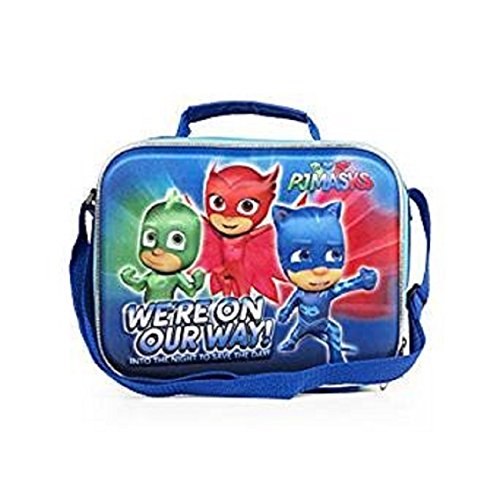 Book Cover PJ Masks Zoofy Little Heroes 3D Blue Lunch Bag with Strap for Kids