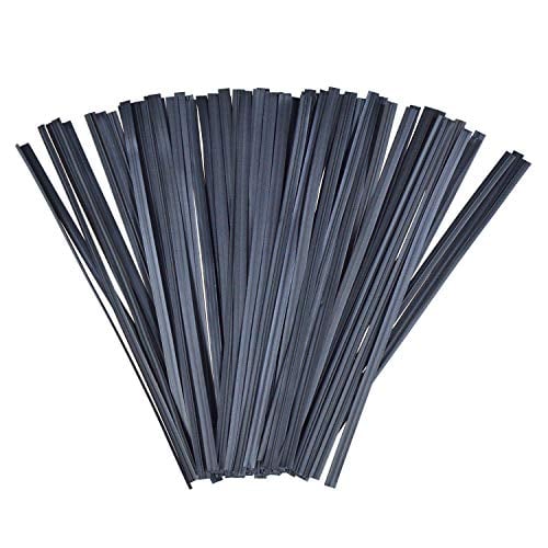 Book Cover Anyumocz 1000 pcs 5 inches Plastic Black Twist Ties for Party Cello Candy Bags Cake Pops (Black)