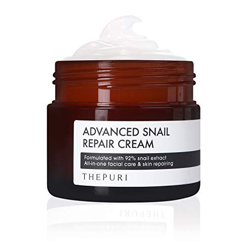 Book Cover THEPURI Snail Repair Cream 3.17 fl. oz. - Korean All-In-One Snail Moisturizer for Anti-Aging Skin Recovery and Repair Sun Damage - 92% Snail Mucin Extract for Dark Spot Removal