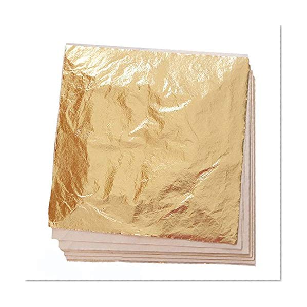 Book Cover 100 Sheets Imitation Gold Leaf for Art, Crafts Decoration, Gilding Crafting, Frames, 5.5 by 5.5 Inches