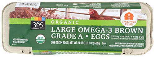 Book Cover 365 Everyday Value, Organic Large Omega-3 Brown Grade A Eggs, 12 CT