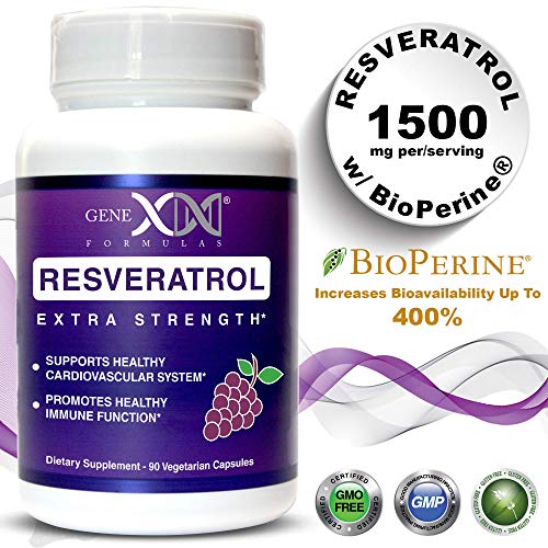 Book Cover Genex Resveratrol 1500mg Per Serving- Max Strength - Antioxidant Supplement Extract | Trans-Resveratrol for Heart Health Providing Maximim Benefits 30-Day Supply
