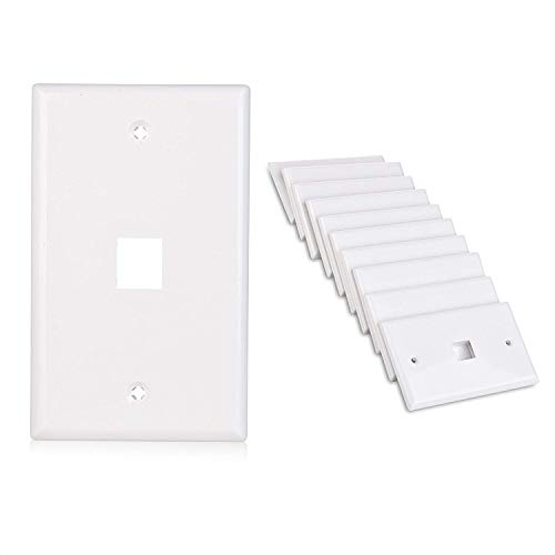 Book Cover Cable Matters 10-Pack Low Profile 1 Port Keystone Jack Wall Plate in White
