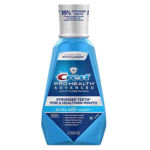 Book Cover Crest Pro-Health Advanced Anticavity Fluoride Mouthwash/Rinse, Alcohol Free, 1 Liter (33.8 fl oz) - Pack of 2