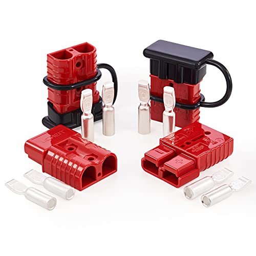 Book Cover OMT Wire Connector 4 Pack, 175A Wire Harness Plug Kit for 2 to 4 Gauge Cables, 12V to 36V Battery Quick Connect Disconnect Set for Car Bike ATV Winches Lifts Motors More, Set of 4, Red