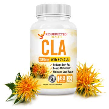 Book Cover CLA Safflower Oil 2000mg Supplement for Weight Loss - Non-Stimulant Metabolism Booster for Building Lean Muscle Mass - Pure Conjugated Linoleic Acid CLA for Women & Men - 60 Softgels
