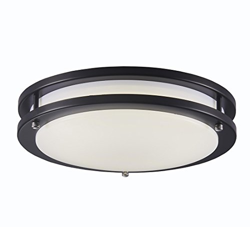 Book Cover Surpars House LED Flush Mount Ceiling Light 4000K (Daylight Glow) 15W (60w Equivalent),12 Inch,Black