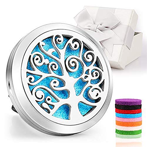 Book Cover Car Diffuser,Jack & Rose CarÂ DiffuserÂ EssentialÂ Oil Car Vent Clip Air Freshener Purifier,Stainless Steel Aromatherapy Locket with 8 Washable Color Pads Christmas Gifts for Women