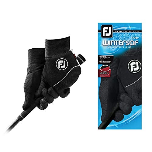 Book Cover FootJoy Men's WinterSof Pair Golf Glove Black Large, Pair