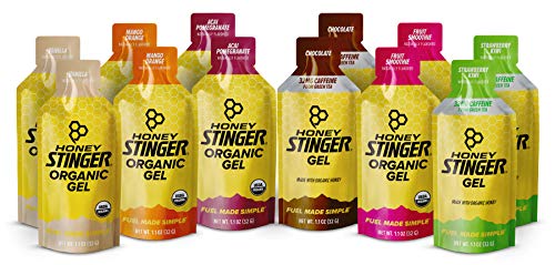 Book Cover Honey Stinger Organic Energy Gels - Variety Pack - 12 Count - 2 of Each Flavor - Energy Source for Any Activity -Vanilla, Chocolate, Mango Orange, Acai Pomegranate, Strawberry Kiwi & Fruit Smoothie