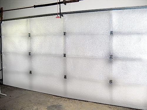 Book Cover NASA TECH White Reflective Foam Core 2 Car Garage Door Insulation Kit 18FT (WIDE) x 8FT (HIGH) R Value 8.0 Made in USA New and Improved Heavy Duty Double Sided Tape (ALSO FITS 18X7)