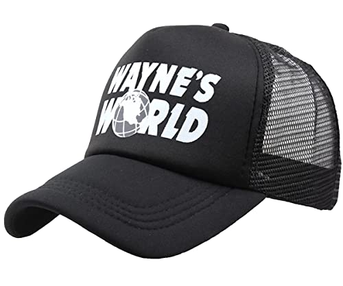 Book Cover THATSRAD Wayne's World Costume Halloween Mesh Trucker Hat Cap Snapback Waynes ? Black