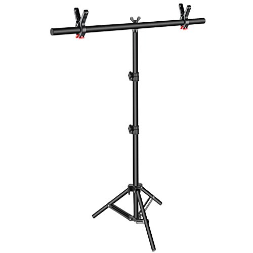 Book Cover Neewer T-shape Background Backdrop Support Stand Kit: 32-80 inches/81-203 centimeters Adjustable Tripod Stand and 35.4 inches/90 centimeters Crossbar with 2 Tight Clamps for Video Studio Photography