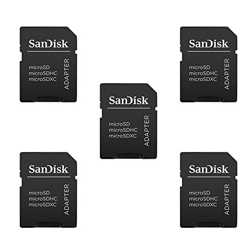 Book Cover 5 Pack -Sandisk MicroSD MicroSDHC to SD SDHC Adapter. Works with Memory Cards up to 32GB Capacity (Bulk Packaged).