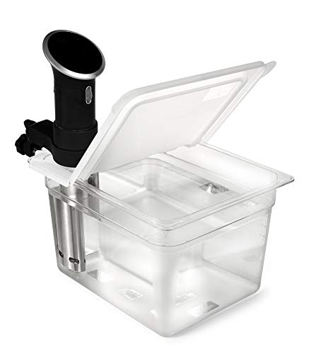 Book Cover EVERIE Sous Vide Container 12 Quart EVC-12 with Collapsible Hinge Lid Compatible with Anova 800w 900w (Does Not Fit Nano or AN500-US00)