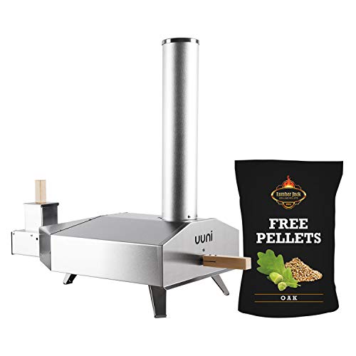 Book Cover Ooni Uuni 3 BBQ Pellet Fired Pizza Oven, Stone, Pellet with 5# Free BBQ Pellets