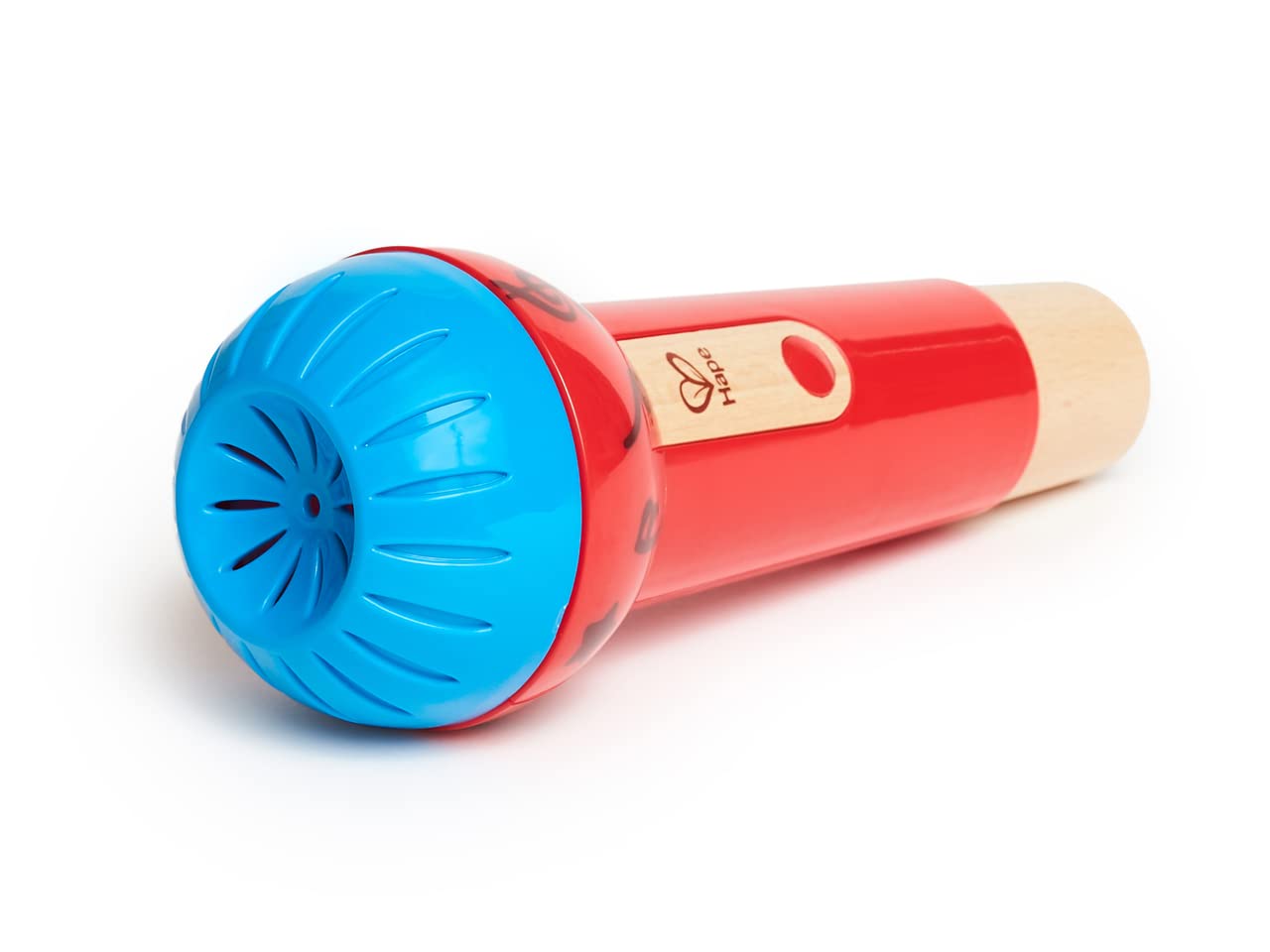 Book Cover Hape Mighty Echo Microphone | Battery-Free Voice Amplifying Microphone Toy for Kids 1 Year & Up, Red, Model Number: E0337, L: 3.1, W: 3.1, H: 8.6 inch