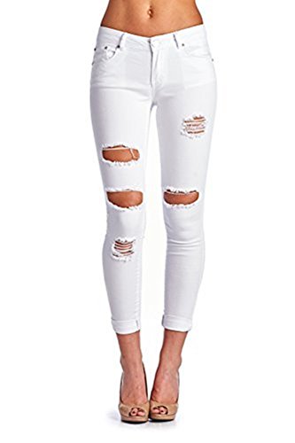 Book Cover Women's Hight Waisted Butt Lift Stretch Ripped Skinny Jeans Distressed Denim Pants