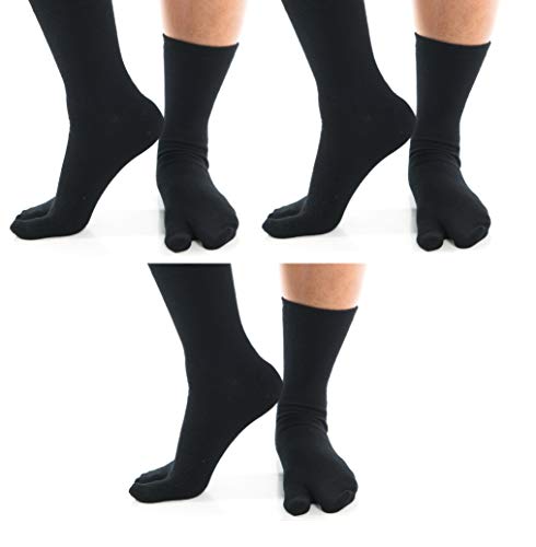 Book Cover V-Toe Split Toe Flip-Flop Socks 3 Pairs Tabi Premium Cotton Blend Mens Womens Socks