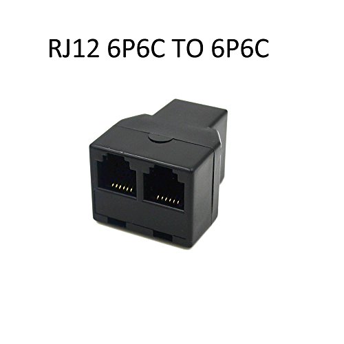 Book Cover RJ12 6P6C 3Female Telephone Splitter Adapter Cable (Black)