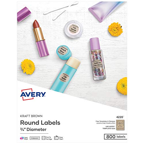 Book Cover Avery Printable Round Labels, 3/4