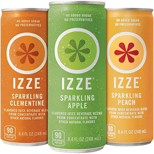 Book Cover IZZE Sparkling Juice, 3 Flavor Variety Pack, 8.4 oz Cans, 12 Count