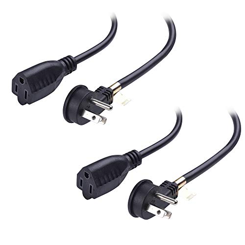 Book Cover Cable Matters 2-Pack Low Profile Flat Plug Extension Cord (Power Extension Cable) 1 Foot (NEMA 5-15P to NEMA 5-15R)
