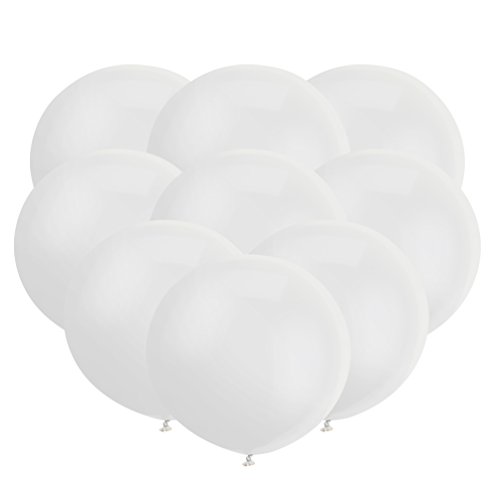 Book Cover GuassLee 18 Inch Big Balloon Latex Giant Balloon Jumbo Thick Balloons for Photo Shoot/Birthday/Wedding Party/Festival/Event/Carnival Decorations 30ct/Pack White