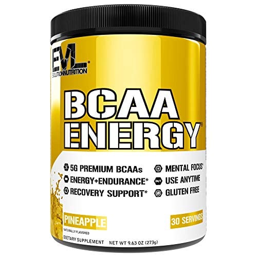 Book Cover EVL BCAAs Amino Acids Powder - BCAA Energy Pre Workout Powder for Muscle Recovery Lean Growth and Endurance - Rehydrating BCAA Powder Post Workout Recovery Drink with Natural Caffeine - Pineapple