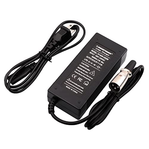 Book Cover 36V Charger 44V 2A XLR Charger Output 2A for EB-6 Bandit E-Bike 42V Lithium Battery Charger E300 Mini Dirt MX650 350W Motor Removable 36V SLA Battery Charger eBike GoGo Scooter