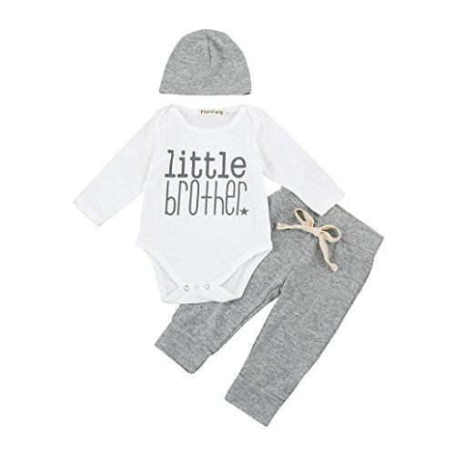 Book Cover Mandy store 3Pcs Set Baby Outfits Newborn Boys Letter Rompers Jumpsuit Tops Pants Clothes