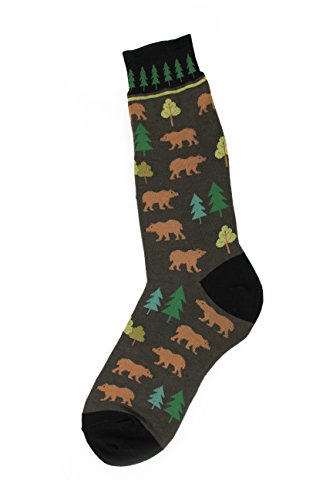 Book Cover Foot Traffic Men's Outdoor-Themed Socks for Nature Lovers, Sizes 7â€“12