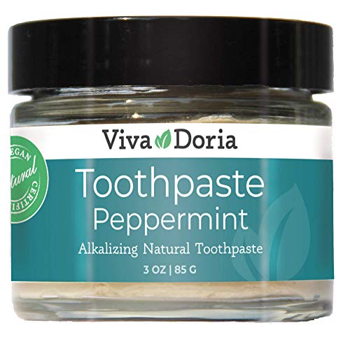 Book Cover Viva Doria Fluoride Free Natural Toothpaste - Peppermint (3 oz glass jar)