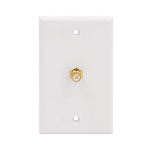 Book Cover VCE Single RCA Connector Wall Plate for Subwoofer Audio Port-White
