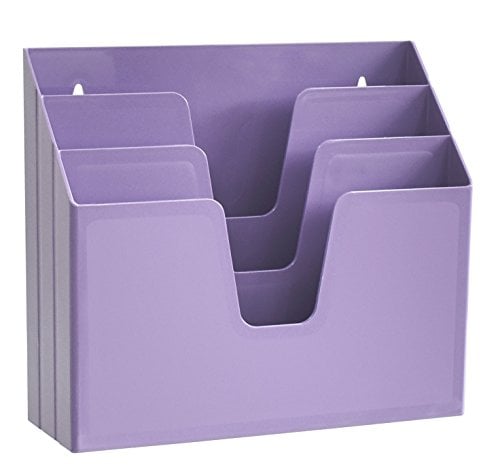 Book Cover Acrimet Horizontal Triple File Folder Organizer (Purple Color)
