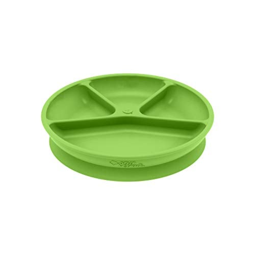 Book Cover Green Sprouts - Silicone divided suction Learning Plate - Green