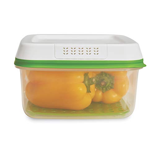 Book Cover Rubbermaid 1996984 Container FreshWorks Produce Saver Food Storage, Plastic, Clear/Green